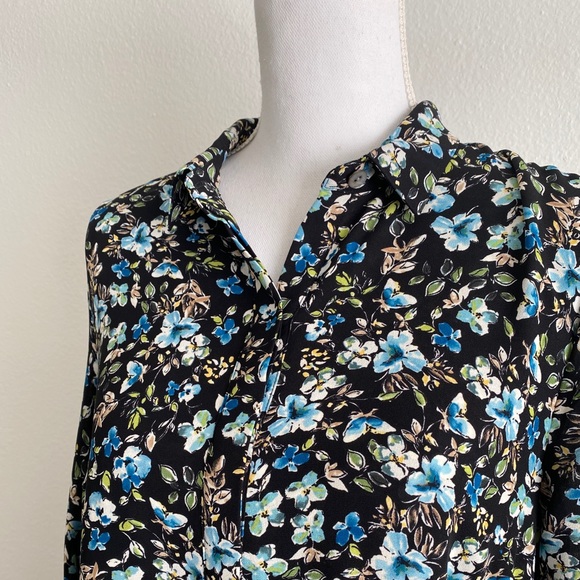 J Jill floral button down blouse/tunic - Picture 2 of 11